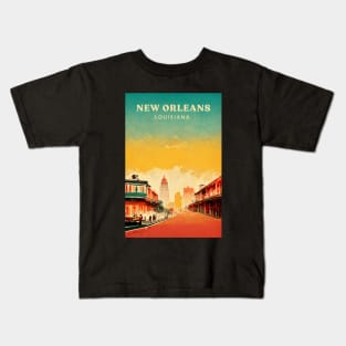 New Orleans Retro Travel Kids T-Shirt